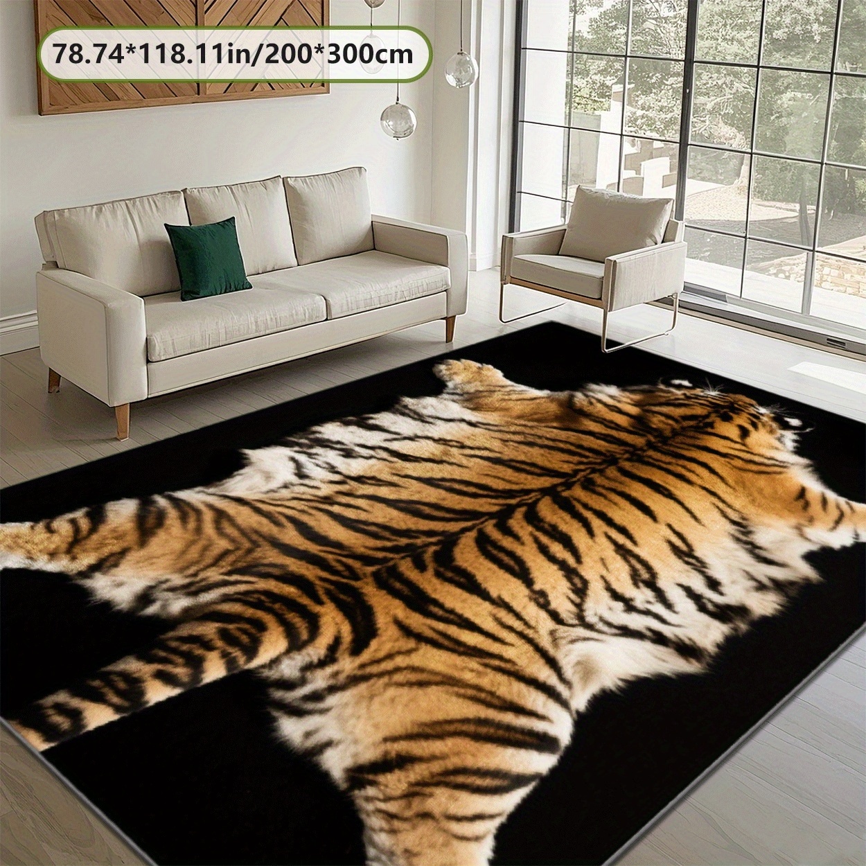 TEMU Tiger Style Wild And Pattern Home Decor Carpet | Modern And Easy Design, Suitable For Living Room, Bedroom, Gaming Room, Hallway, Door Mat,