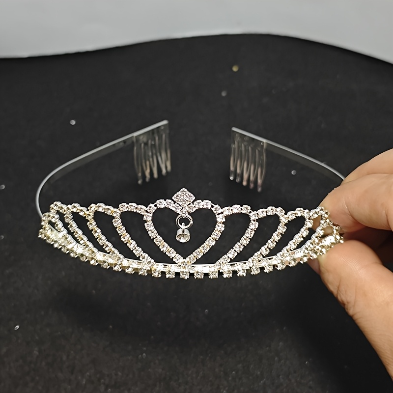 TEMU Coiffe couronne, accessoire de cheveux de princesse pour fêtes d'anniversaire, robes de soirée, spectacles et pendentif de scène de couronne