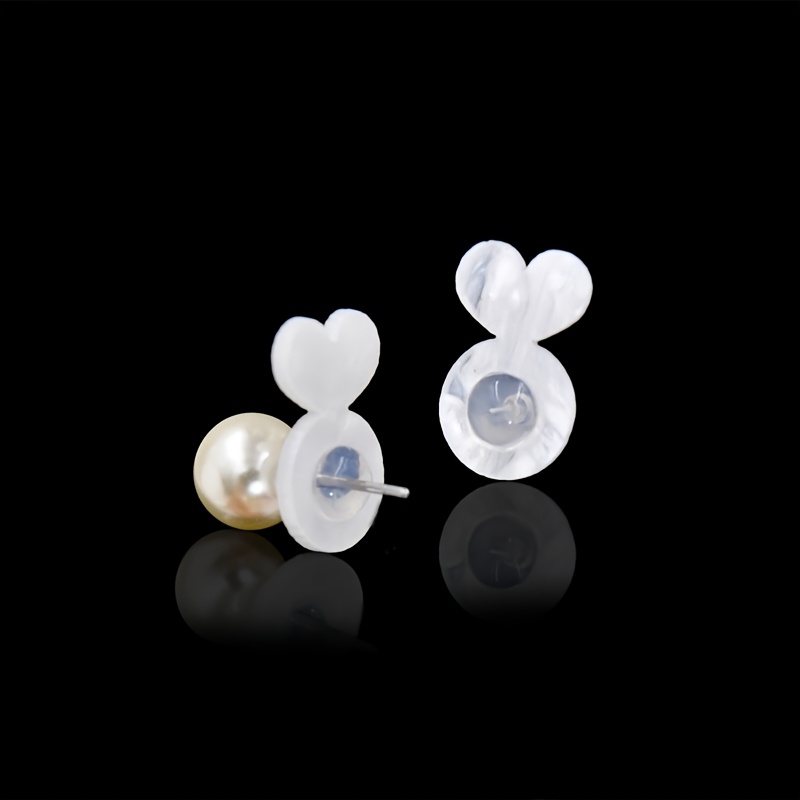 

10/20 Pack Heart-shaped Silicone Earring Backs, Lift Support For Ears, Jewelry Accessories