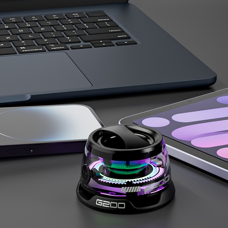 Mini magnetic speaker and phone stand with lanyard, USB charging, portable hands-free stand, suitable for home gym travel.