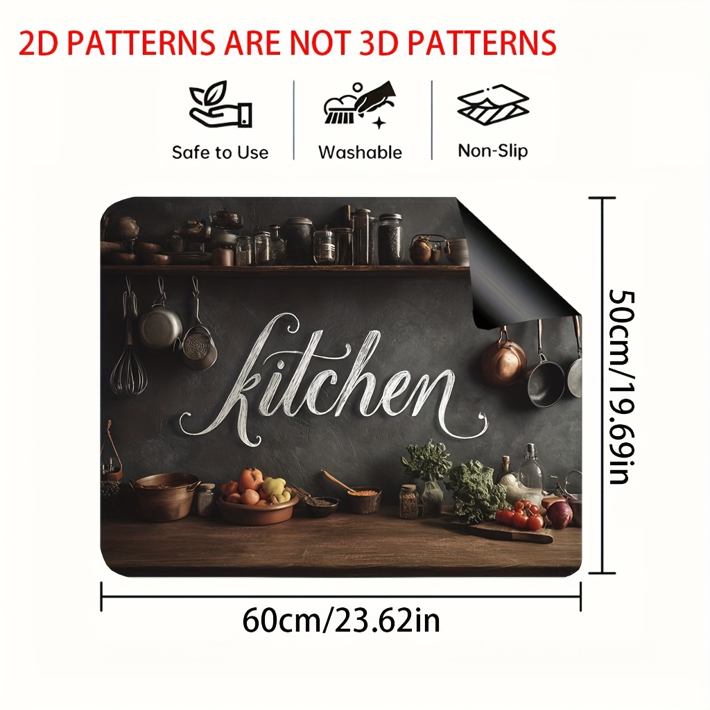 TEMU 1 pièce, Couverture Décorative Rustique 2D Plate pour Comptoir de Cuisine, Remplacement de Four/Plaque de Cuisson, de Cuisine pour Premier