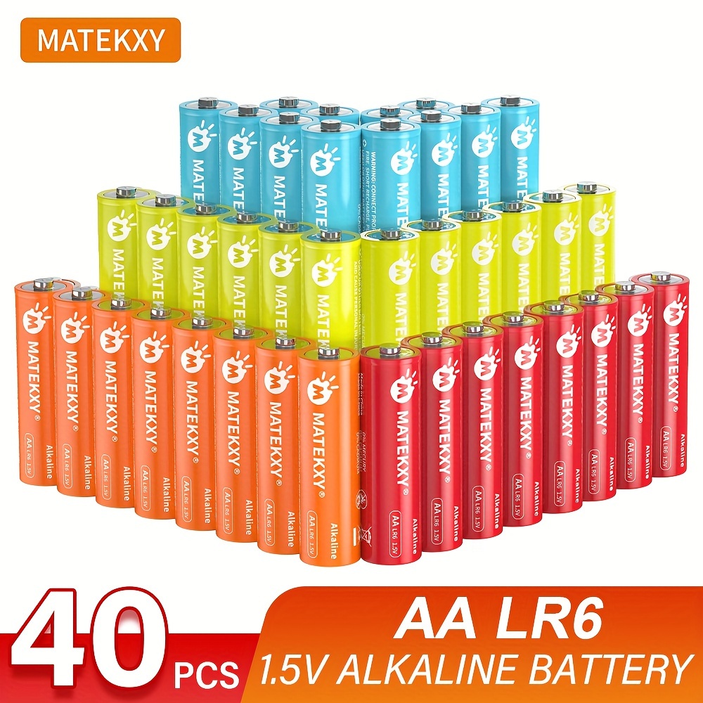 Baterías AA, paquete de 32 baterías dobles de hierro de litio, 1.5 V 3000  mAh más duraderas pilas de litio AA para linterna, juguetes, control  remoto