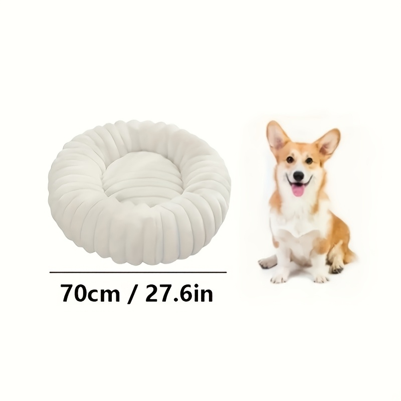 luxurious plush round pet bed for dogs cats   rabbit fur   non slip bottom polyester fill ideal for small to large breeds Product details 5