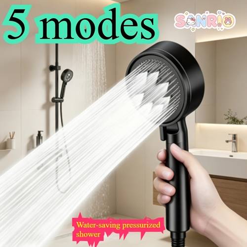 1pc adjustable water saving high pressure showerhead bathroom booster showerhead 5 mode high pressure showerhead home bathroom showerhead with random mode switching ideal gift for fathers day mothers day