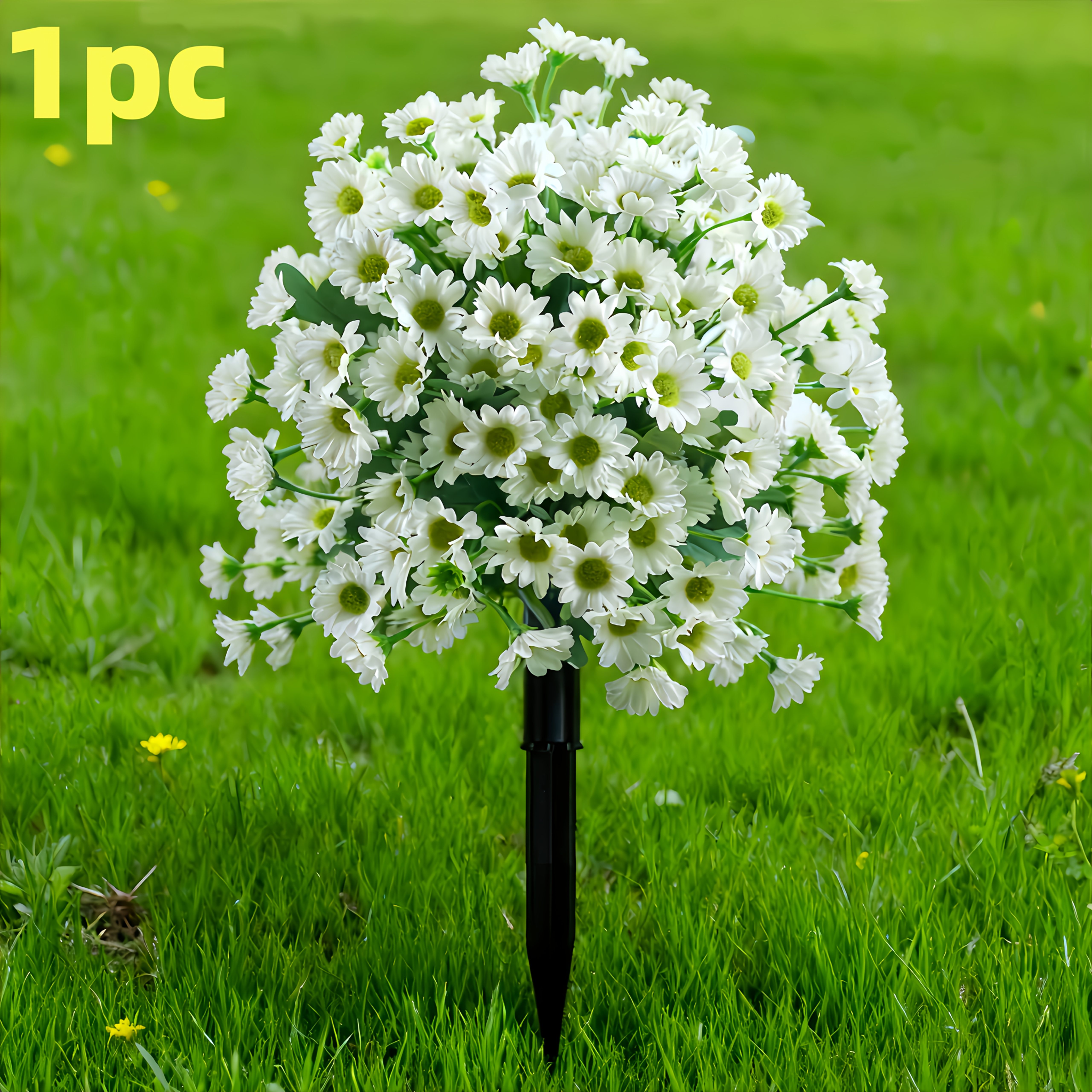Image of Large Realistic White Artificial Daisy With Root System - Indoor/outdoor Fake Flower Suitable For Housewarming, Christmas, Easter, Thanksgiving, Durable Low-maintenance Decoration, Vase Not Included