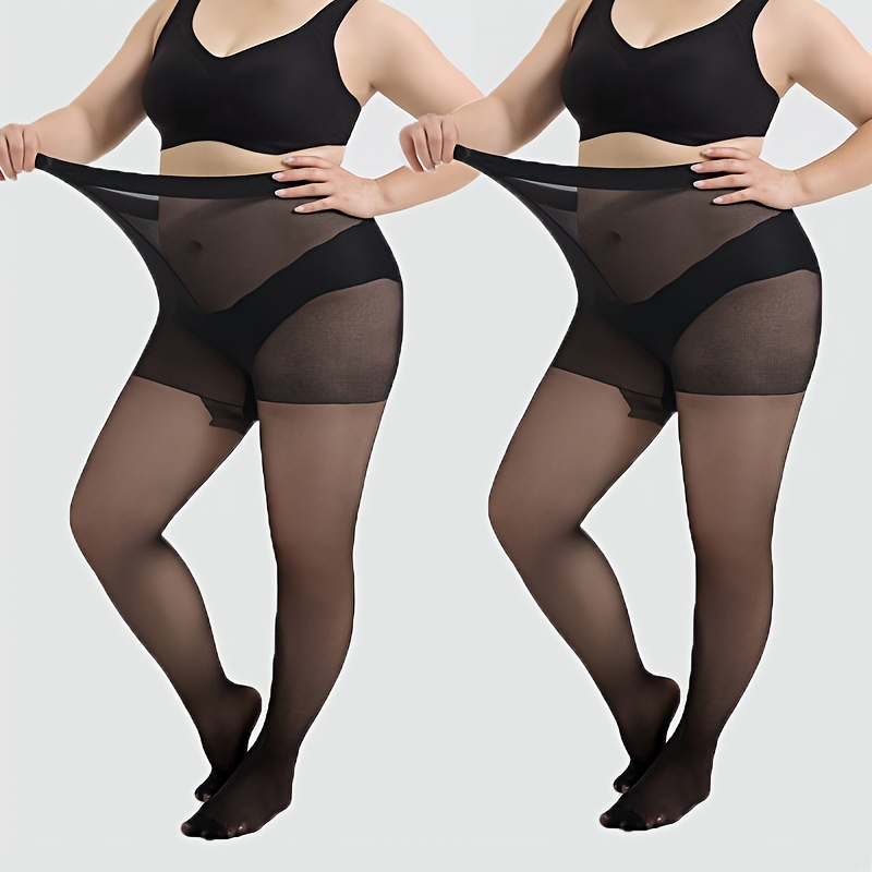Image of Of Fashionable And Versatile Plus-size Black Pantyhose For Women, Socks, Comfortable And Breathable Pantyhose