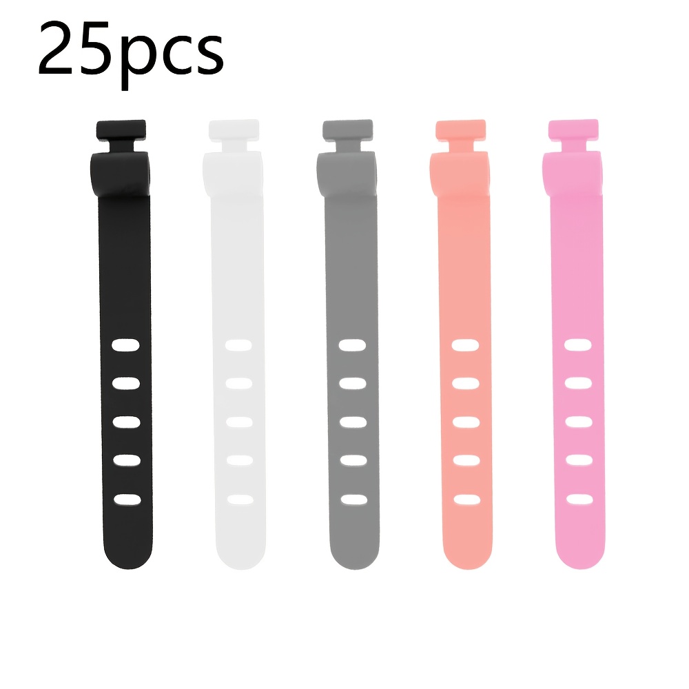 TEMU 25pcs Cable Organizers For Travel, Reusable Cable Ties, Cord Winding Tools, Wire Organizers, And Cable Storage Bags.