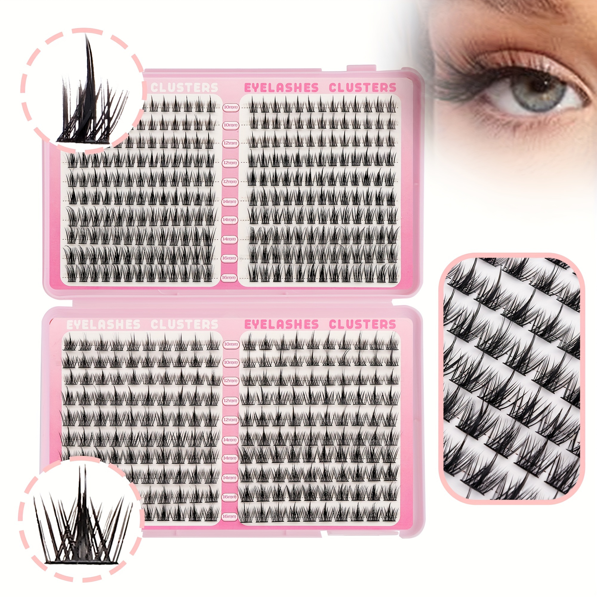 Wheat 2 Different Styles Double-sided Eyelash Book False Eyelashes 10-16mm Eyelash Clusters C Lazy False Eyelashes Single Cluster Eyelash Storage Book