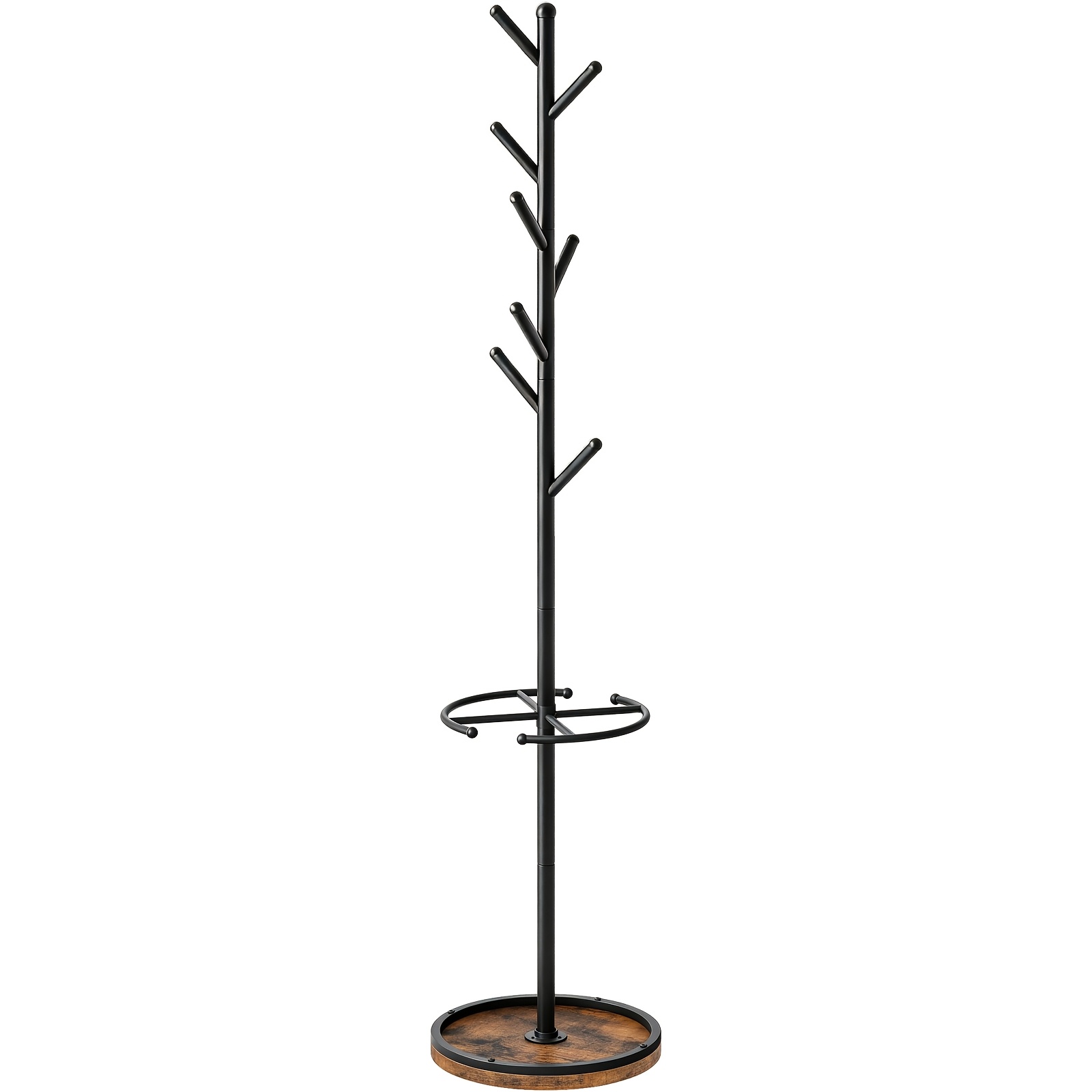 Image of Retro Style Umbrella Stand Floor-standing Clothing Rack, 8 Multi-functional Hooks, Suitable For Umbrellas, Clothes, Hats, Scarves And Bags, Perfect For , Living Rooms, Bedrooms And Offices, And Retro