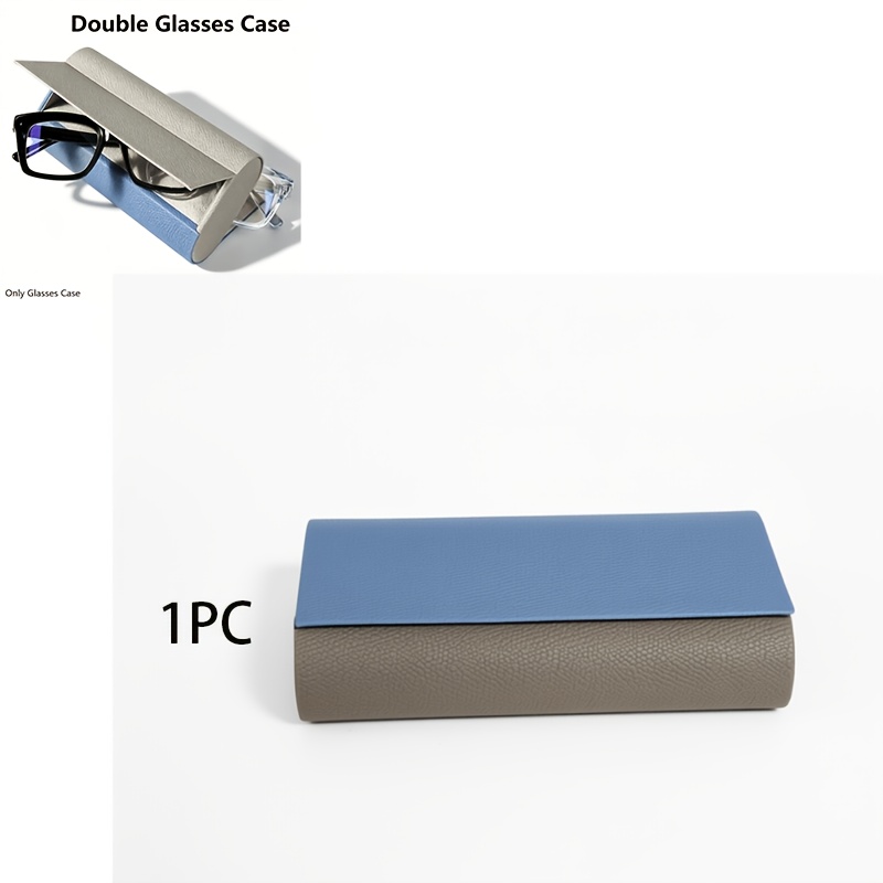 TEMU 1 Double-layer Eyeglass Case - Durable, Convenient And Stylish Eyewear Storage, Magnetic Closure To Of Glasses, Unisex Eyeglass Storage