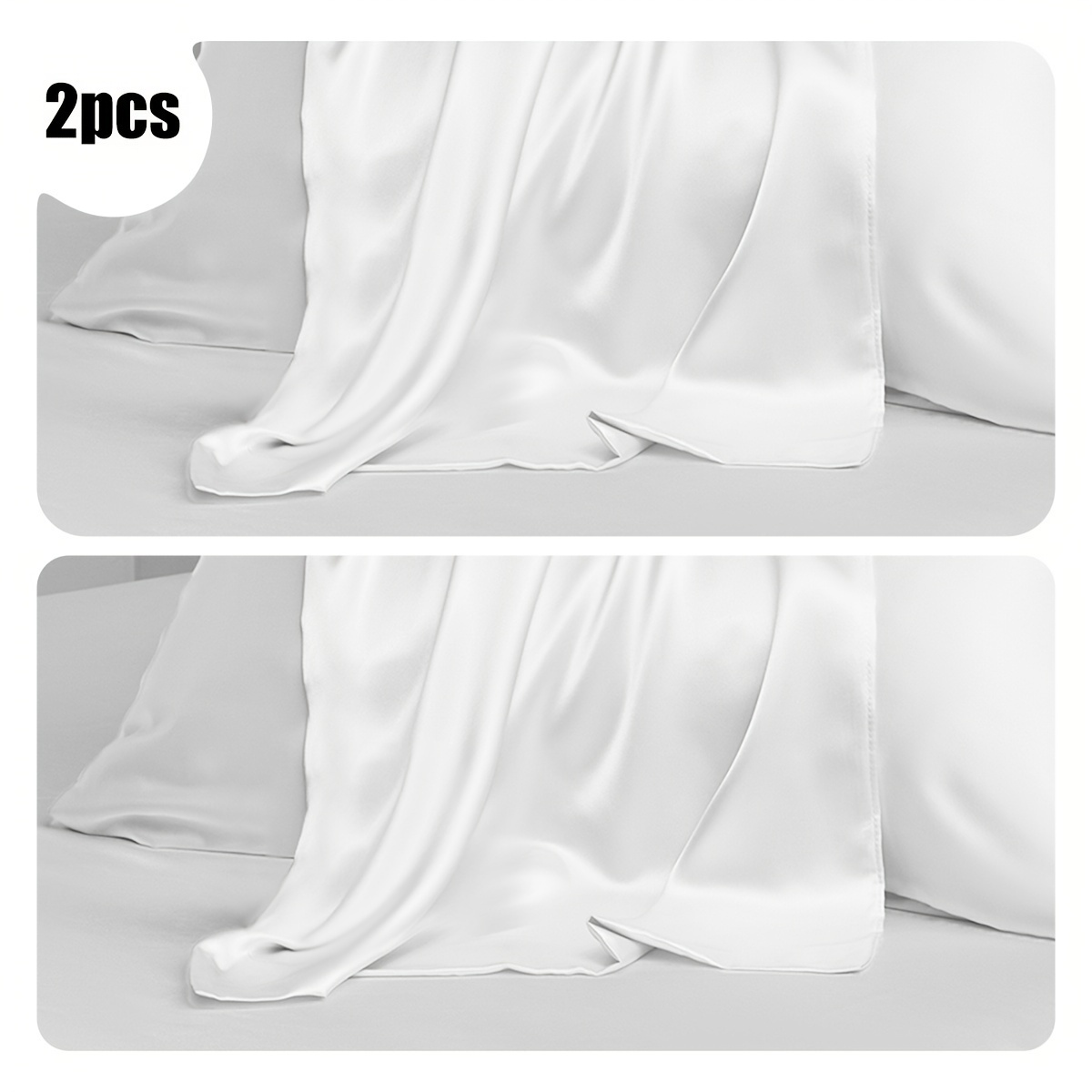 TEMU 2pcs Satin Pillowcase Set, Soft And Breathable Solid Color Pillowcases For Hair And Light Beige Protection, High-quality Pillow Covers Suitable For Bedroom Sofa Home Decor, Wrinkle-resistant