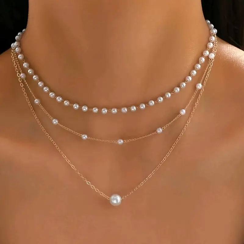1pc minimalist multi layered artificial pearl charm New Zealand