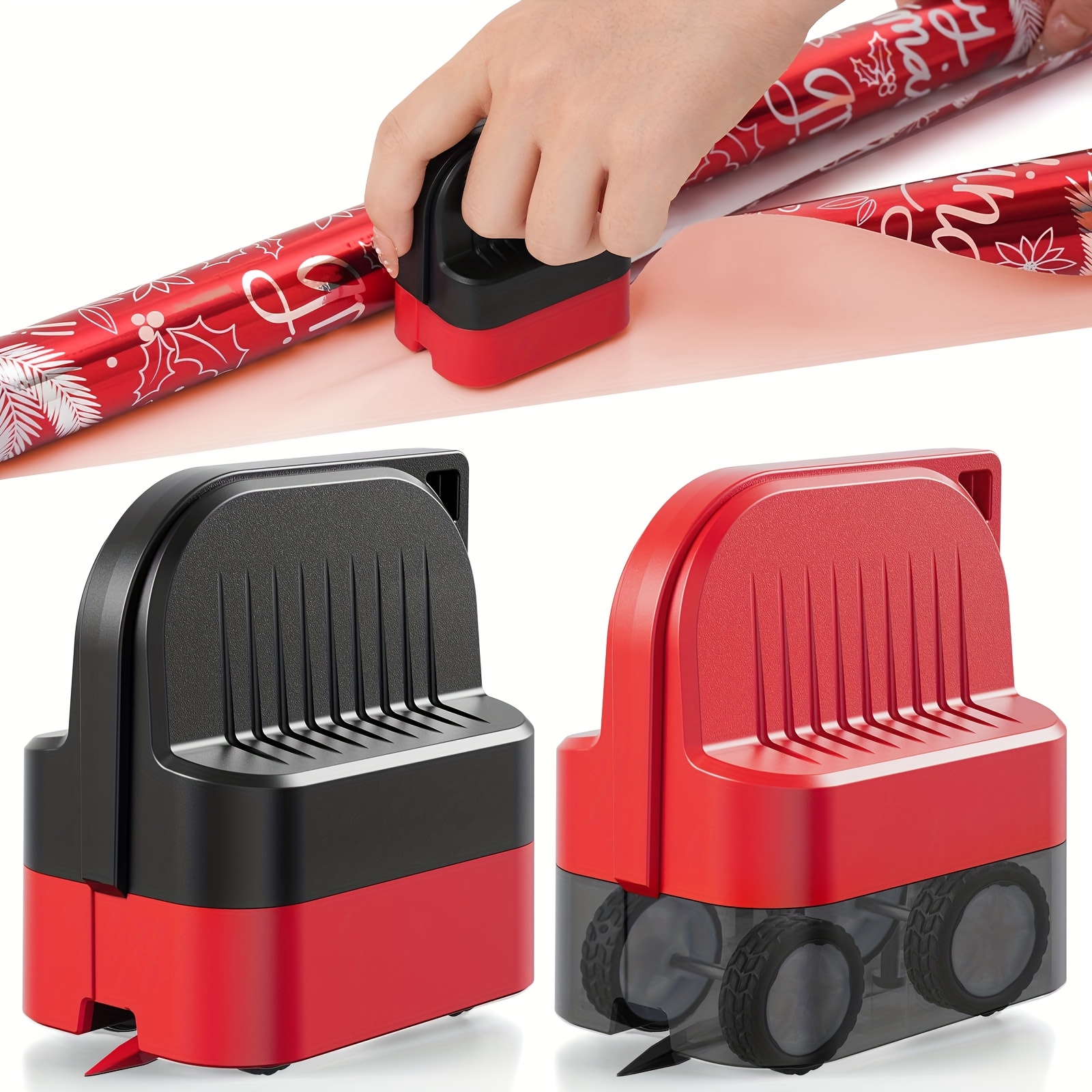 

And | 2-pack Wrapping Paper Cutter With Wheels | For Birthday And Christmas, Fits Rolls And Papers, Includes 2 Replaceable Blades (red)