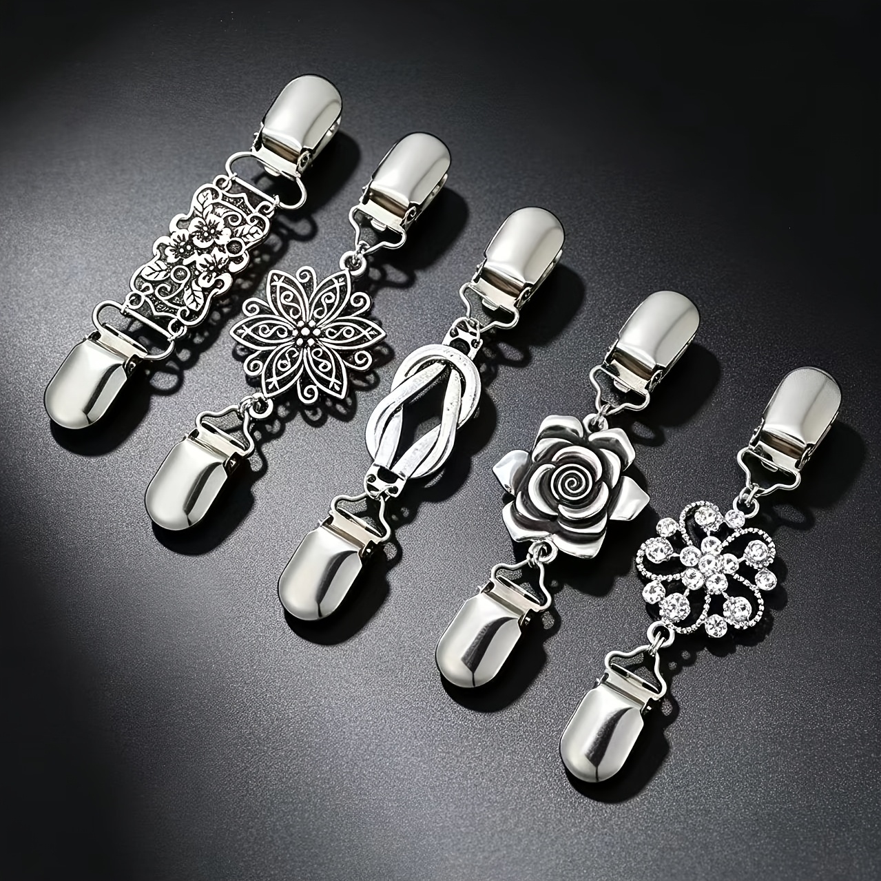TEMU 5pcs Dress Back Retro Sweater Belt Retro Cardigan Neck Dress Clip Women Retro Sweater Shawl Clip 45 Styles Of Belt Clips, Suitable For Women And