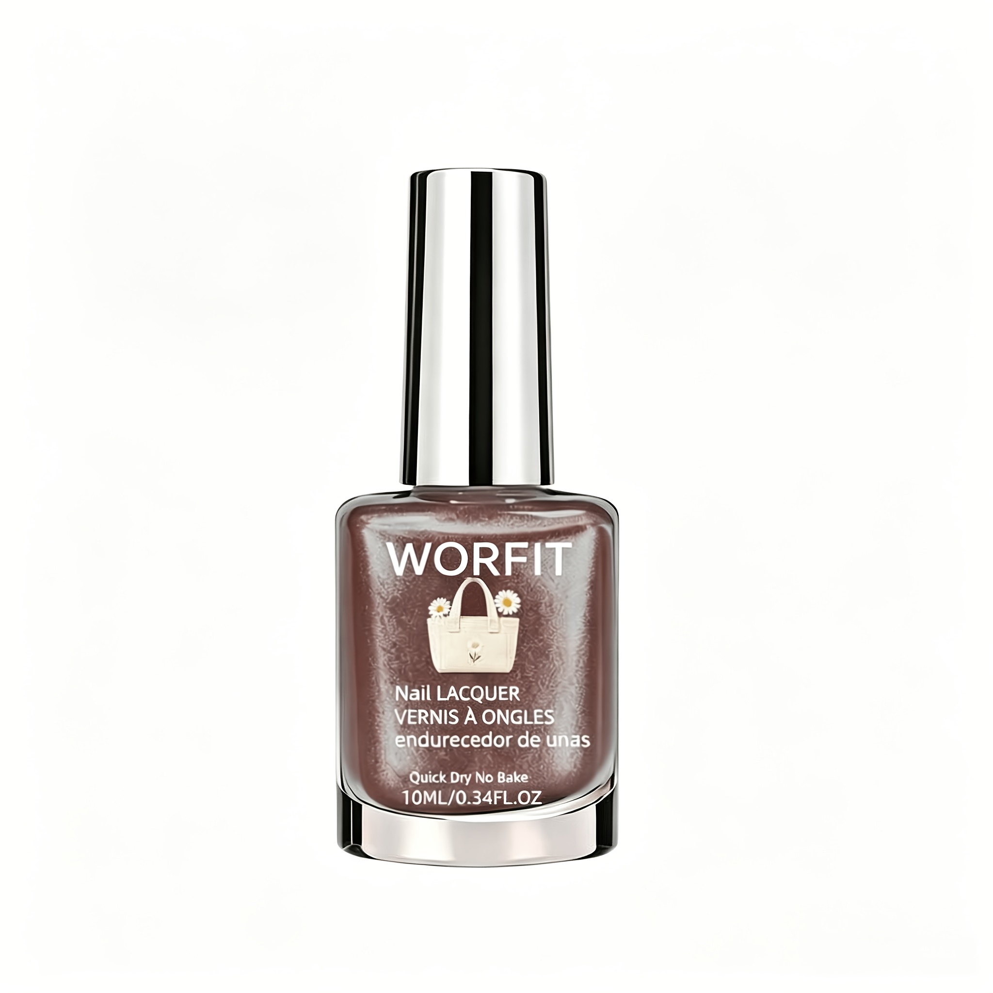 Image of Taupe Brown Mirror Nail Polish 10ml, Quick Air Dry Chrome Metallic Shine, Long Lasting High Gloss, For Autumn Outfit, Daily & Night Party