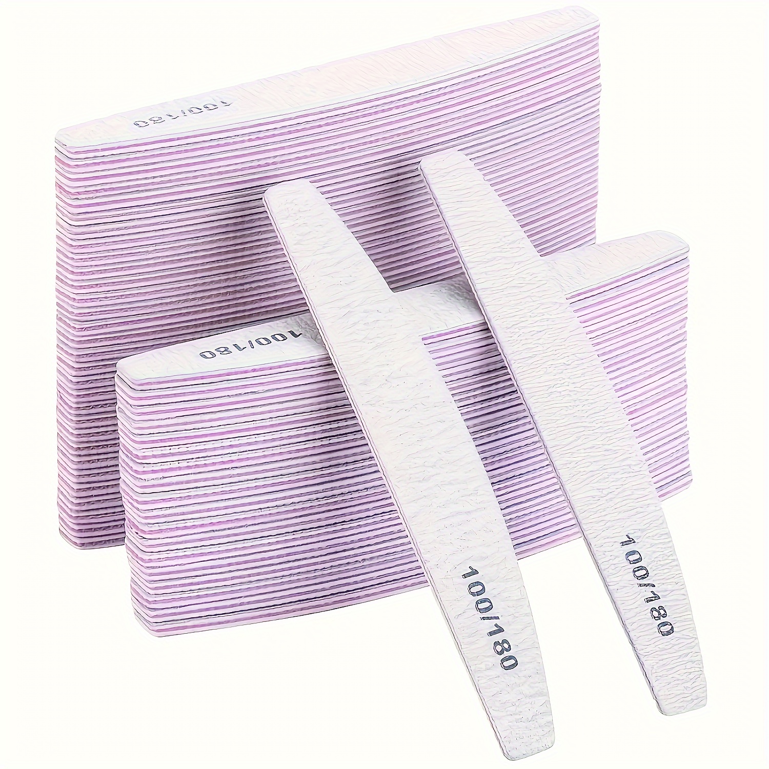 

50pcs Professional Nail Files, 100/180 Grit - Double-sided Manicure Tools For Acrylic & Natural Nails, Formaldehyde-free