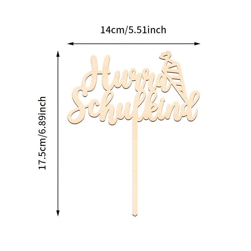 Image of 1pc First Day Of School Cake Decorating Supplies Wooden Cake Topper For Birthday Back To Back To School Parties Cake Decoration School Celebration Decorations Supplies,halloween, Christmas