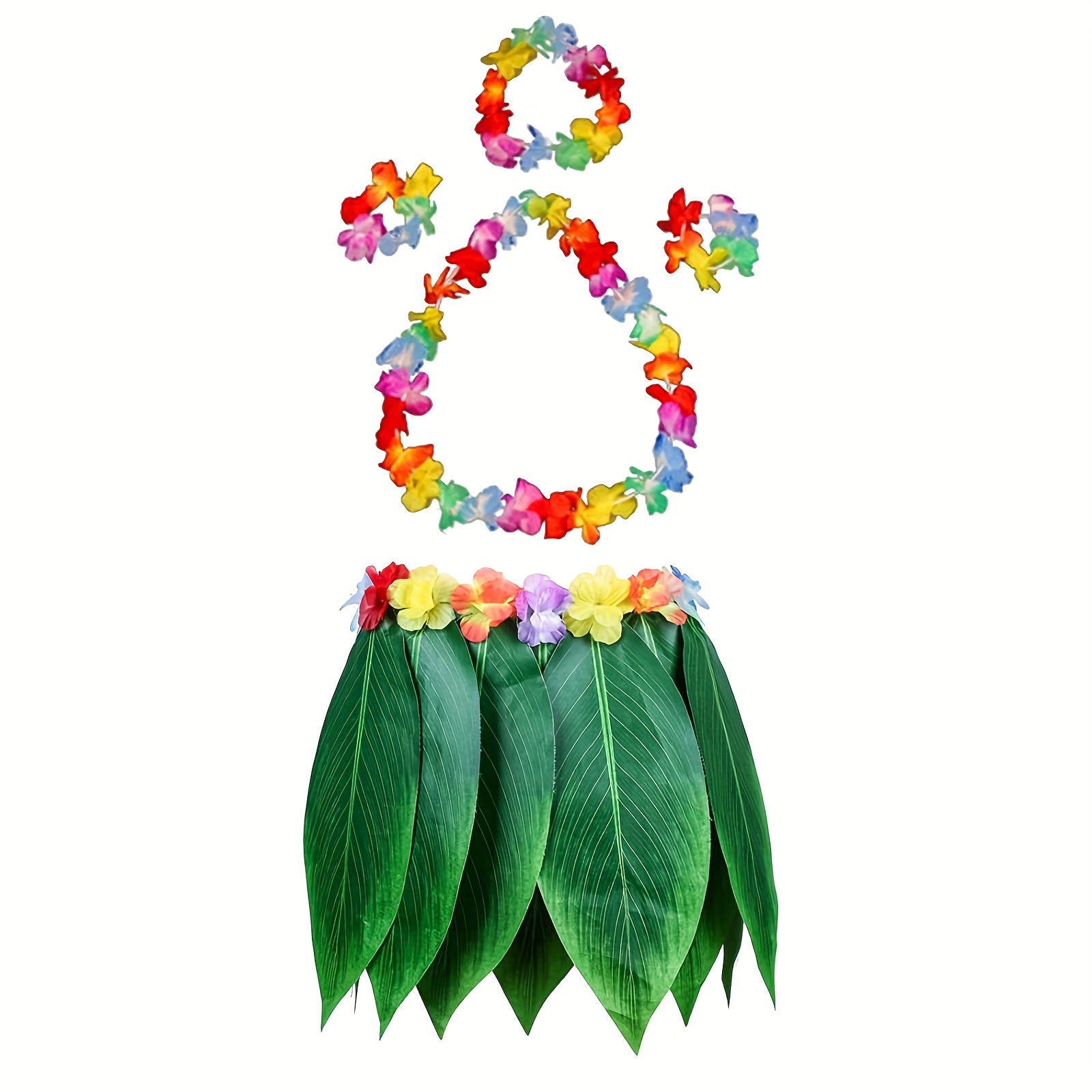 

5pcs Set Hawaiian Simulation Leaf Grass Skirt Tree Leaf Skirt Beach Festival Party Decoration Skirt