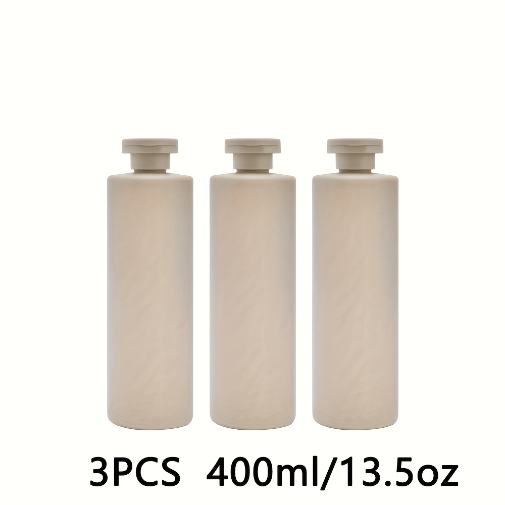 Image of 3pcs Soap Dispenser Set - 400ml/13.5oz 0 Refillable Hand And Dishwashing Liquid Dispenser, Bathroom Shower Soap Dispenser, Plastic Soap Dispenser For Bathroom And Kitchen Decor - Design