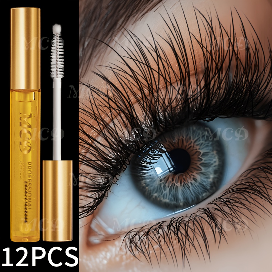 12pcs Nourishing Eyelash And Eyebrow Enhancer Serum - For , Fuller, Volumizing Eyebrow Enhancer Serum - And Curling Eyelashes, Eye Cosmetics Gel Mascara Cream