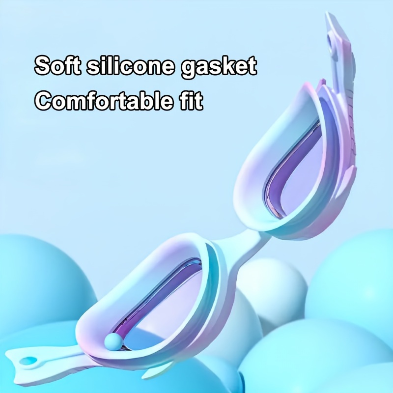 Children's Swimming Goggle and Silicone Cap, Cartoon Design, Anti-fog Clear Vision for Boys and Girls, Professional Water Sports Swimming Equipment