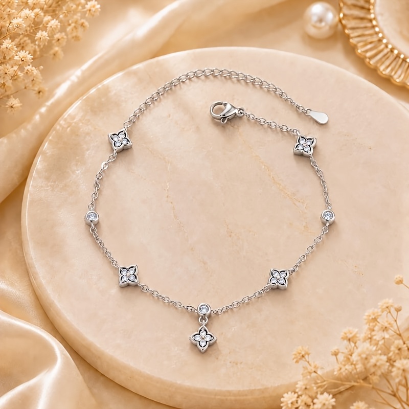 Copper Lucky Clover Conceptual Anklet