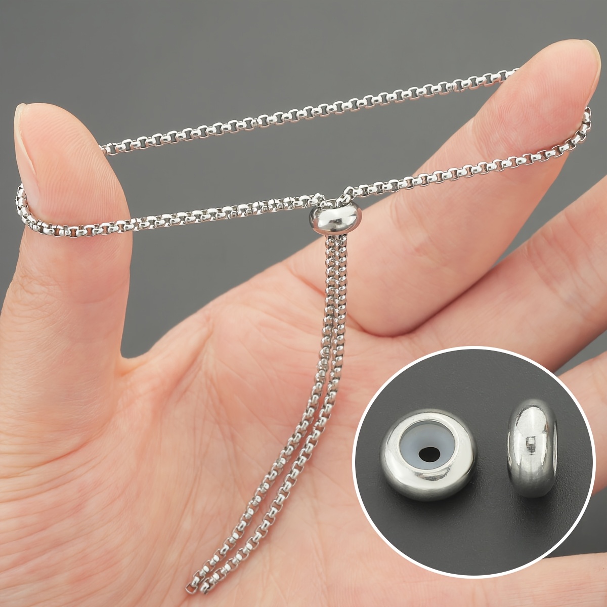10pcs Stainless Steel Positioning Spacer Beads for DIY Projects
