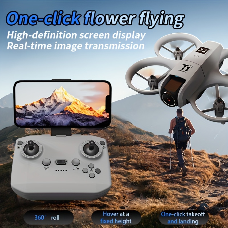 S11 PRO 4K FPV Drone with Dual Cameras, 180° Rotation, Dual Batteries, Optical Flow, Gyroscope, One-Key Controls, Anti-Collision Design, Blu