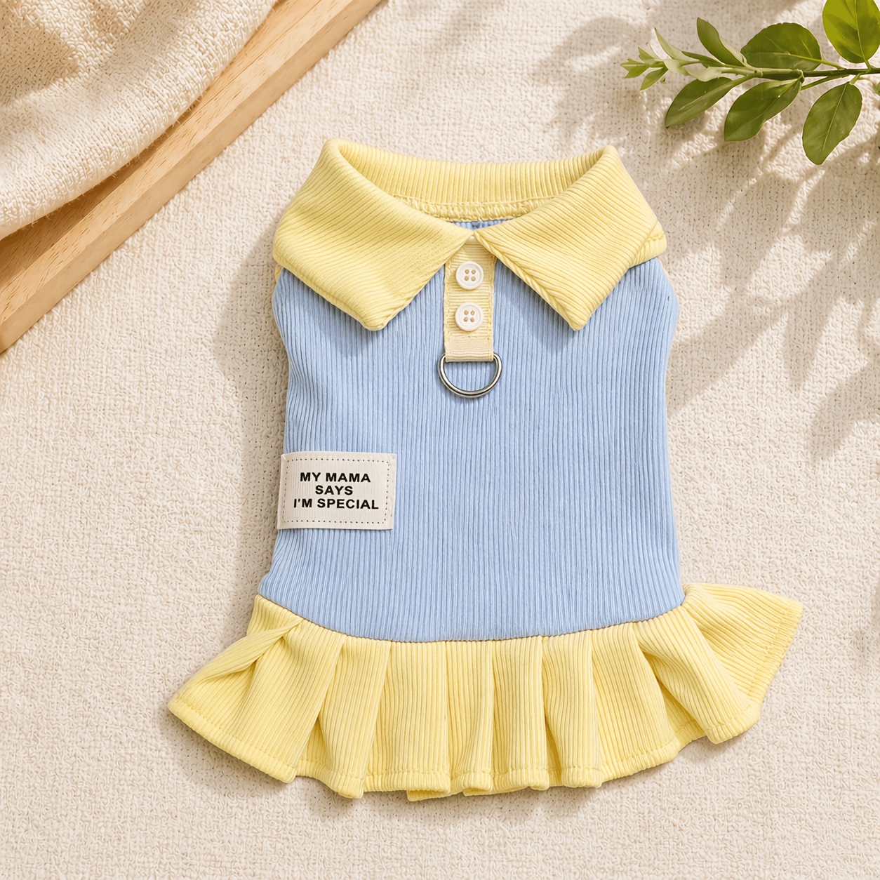 TEMU Spring/summer/autumn Couple's Outfits, Pet Clothing, Color-block Pet Shirts, Cute Skirts For Small To Medium Dogs, Breathable Vests