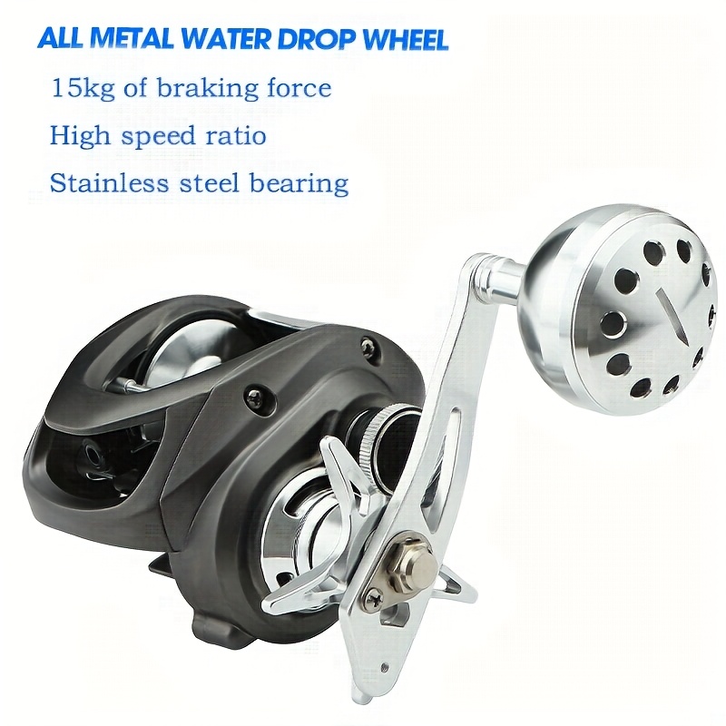 1 gear ratio 15kg max drag   aluminum alloy water drop wheel for saltwater and freshwater fishing