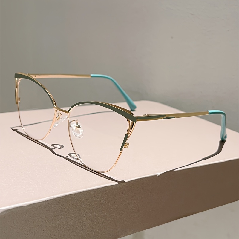 1pc Women New Cat Eye Shaped Glasses Fashion And Elegant Frame Design Advanced Metal Frame Red Eyeglasses