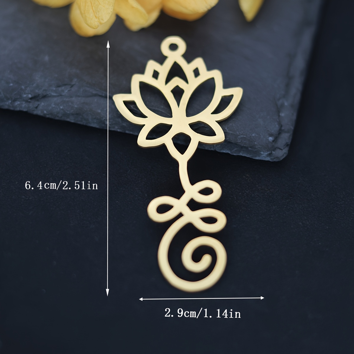 3pcs Unalome Yoga Stainless Steel Pendant Charms