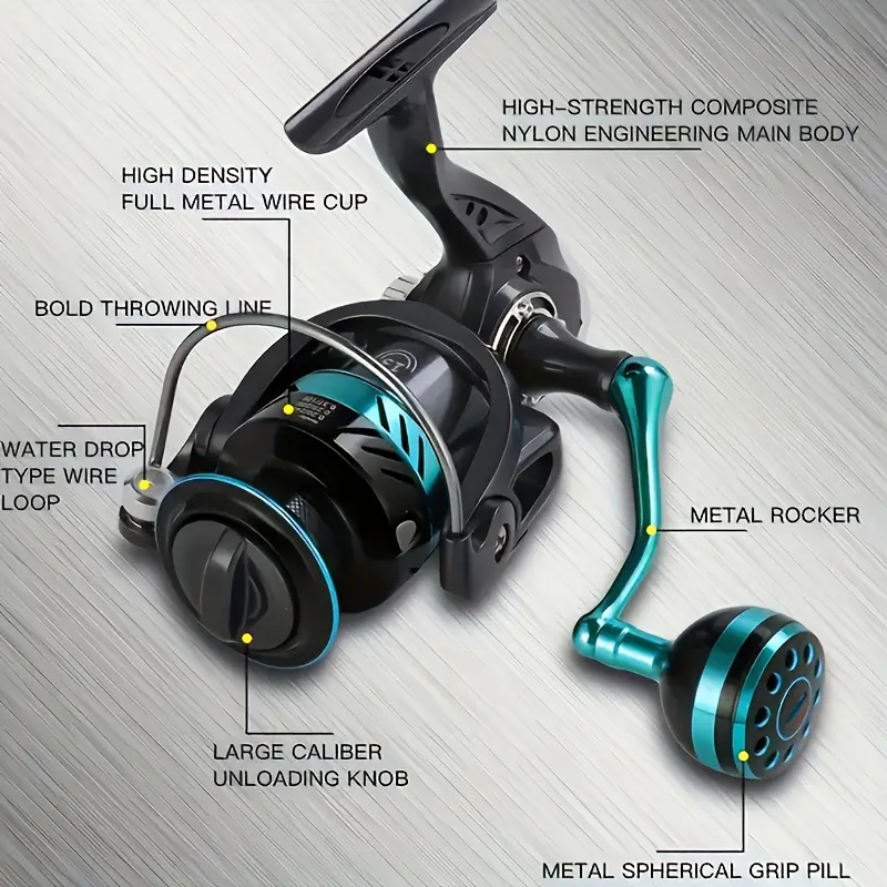dk 5000 fishing reel KTGCOZS GX5000 Full Metal Spinning Silver Ball Bearing 5.5:1 13+1BB : Sports & Outdoors ensuring you can tackle even the toughest fishing challenges DK Series Fishing Reel.