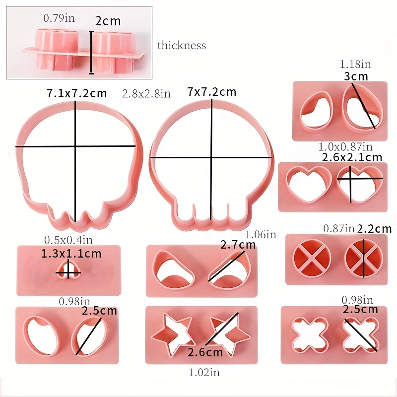 Image of 10pcs Set Halloween Cookie Cutters, Diy Biscuits Molds Including 2 Style Gothic Faces, 15 , Nose For Halloween Party Supplies And Decorations