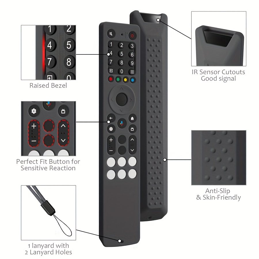 Custodia In Silicone Per Telecomando TCL RC833A – Protezione Anticaduta, Impugnatura Antiscivolo E Cordino Rimovibile (Colore Rosso)