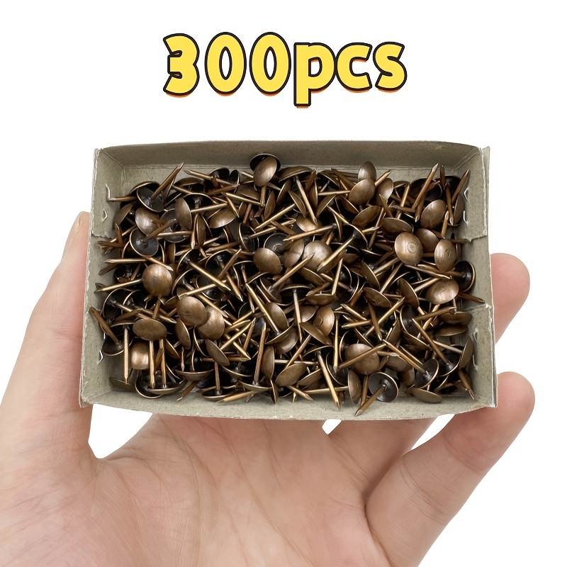 

300pcs Bronze Iron Upholstery , 7.8x14mm Round Head Nails For Furniture, Jewelry Boxes & Wood Crafts