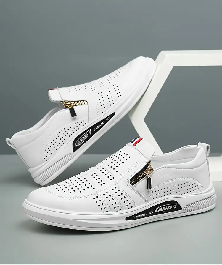 mens trendy split upper loafer shoes with side zipper comfy non slip casual dress shoes mens footwear details 4