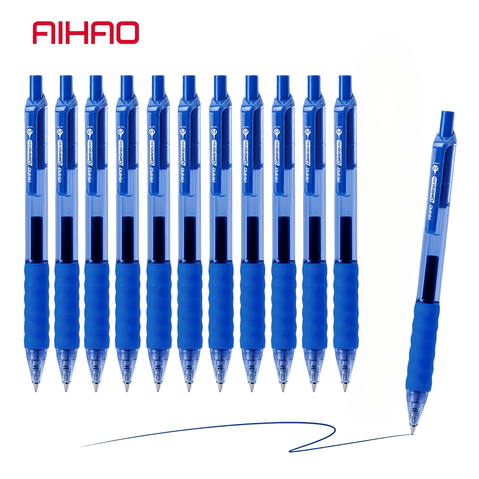 E-shop AIHAO 12er-Set Gelstifte mit Tinte, Mittlere Spitze 0.7mm, Einziehbarer Schnelltrocknender Gelstift mit Polstergriff für Bequemes Schreiben,