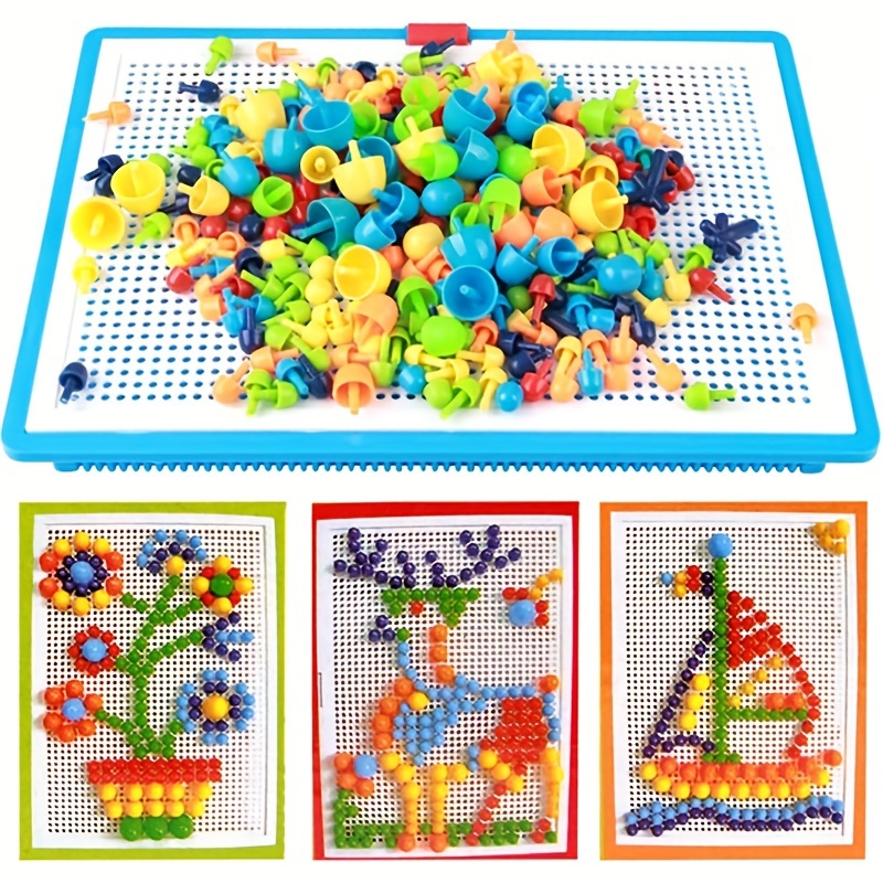 pegboard set educational stem toy creative blocks with colorful beads and rubber stoppers for 6 years parent child interactive puzzle board game Product details 2