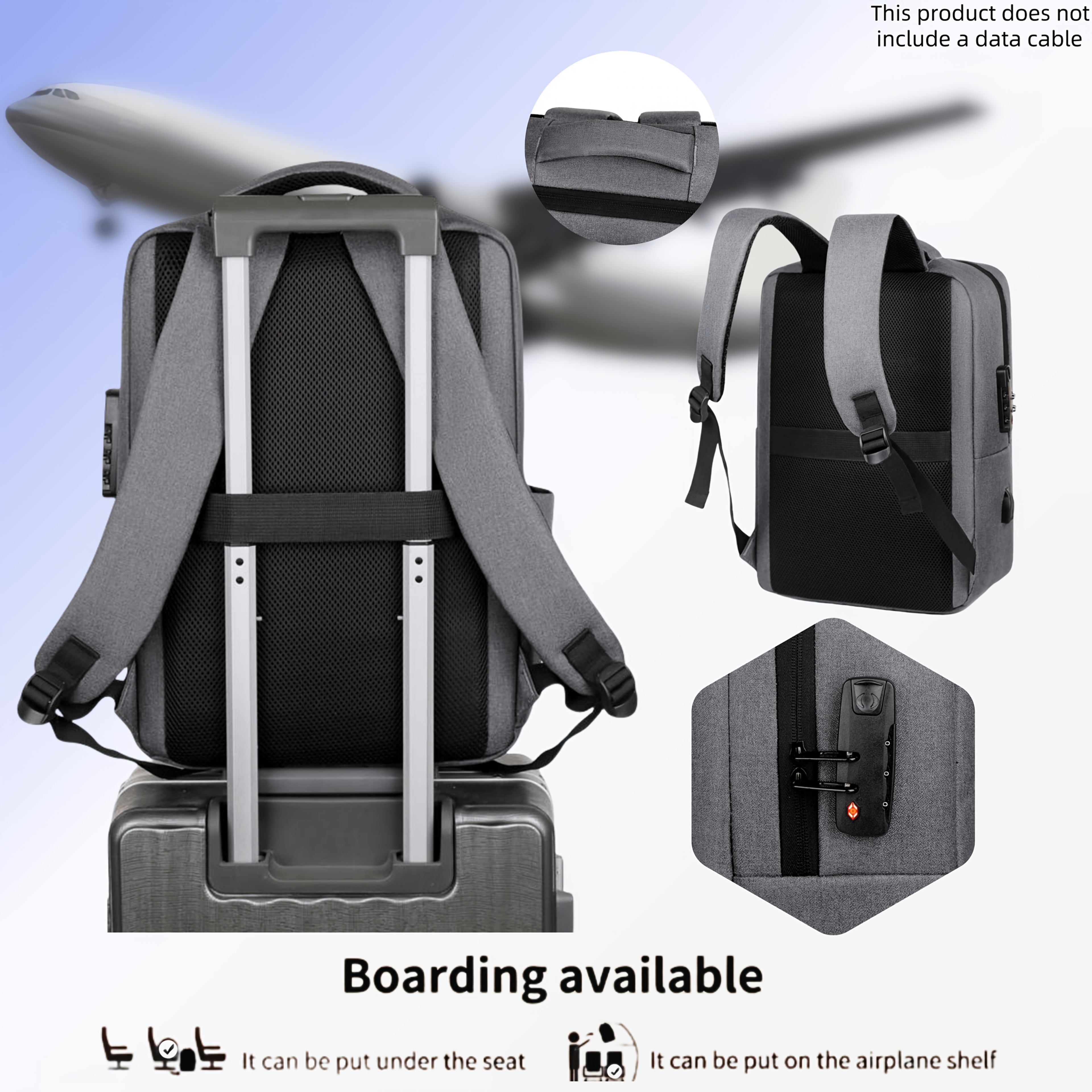 Large Capacity Anti-Theft Lock Backpack for Men Women Adjustable  Straps, USB Charging, Multiple Compartments, Durable Oxford Fabric Ideal  for Bu