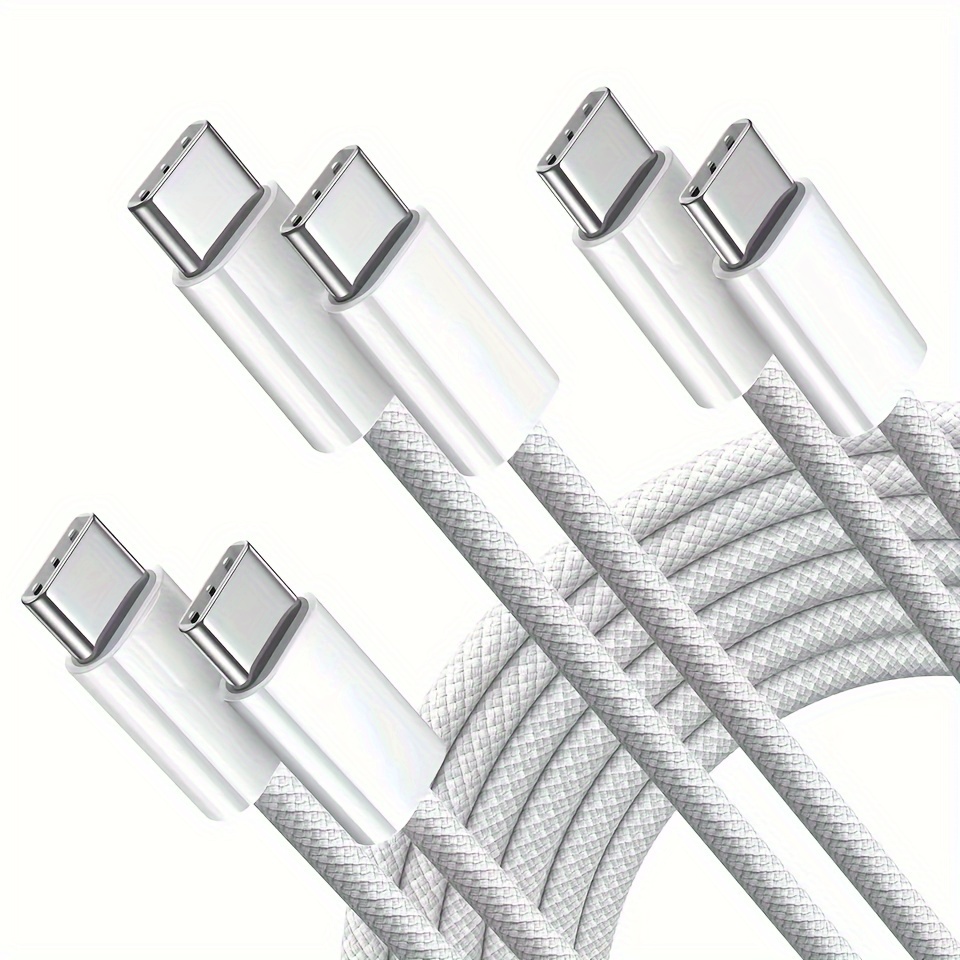

Usb C To Usb C Charging Cable 6ft 60w 3pack, Usb C Cable For Charging , For 15/15 Pro/15 Pro Max/15 Plus, Ipad Pro, Air5, Air