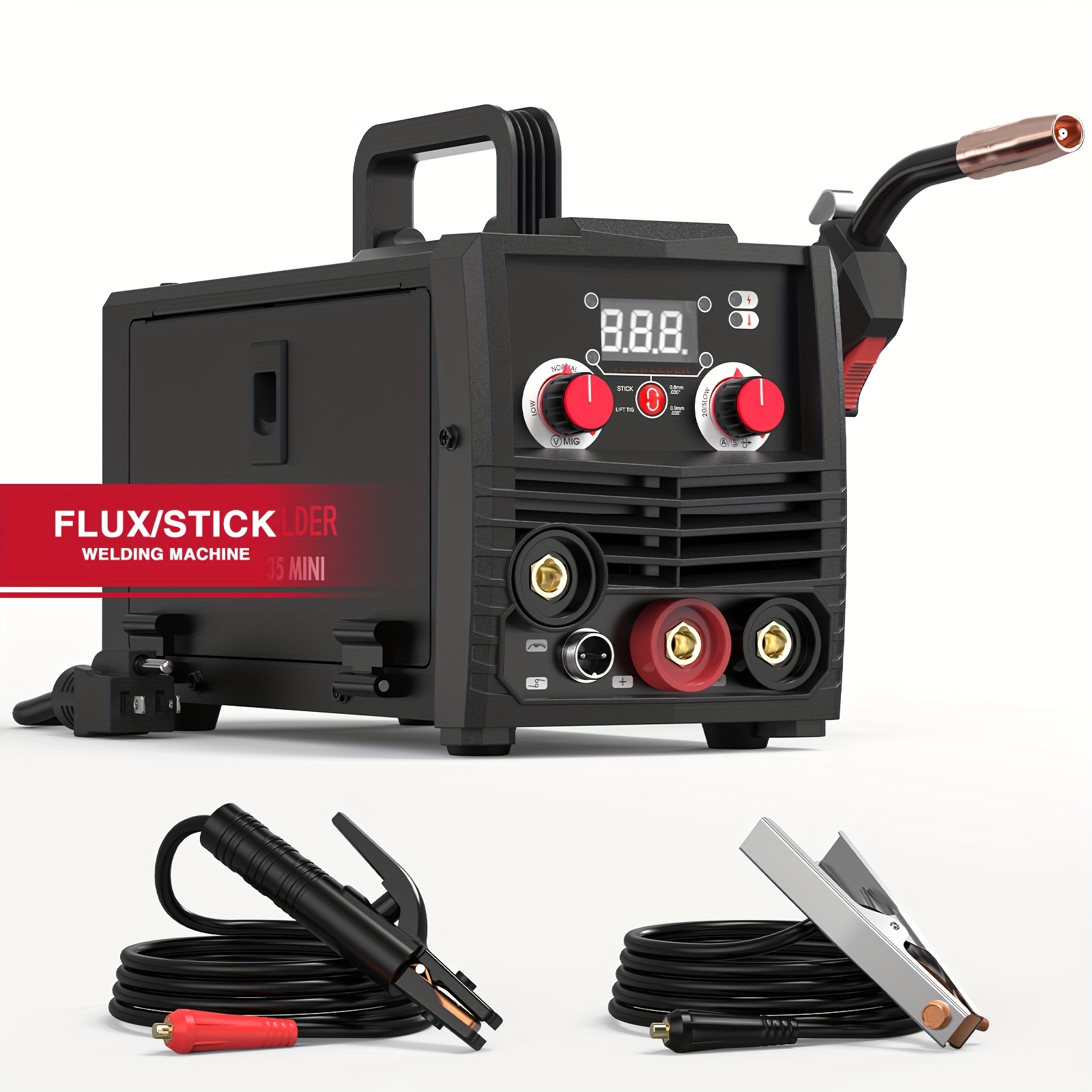 TEMU Mini 135amp 3-in-1 Mig Welder, 110v Flux Core Gasless Welder With Lift Tig/ Stick, Without Battery