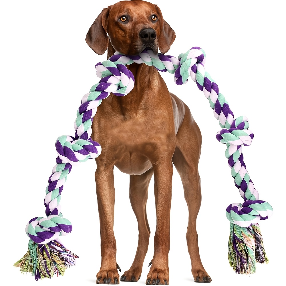 TEMU 42inch For Aggressive Chewers Dog Chew Rope Balls Toys, Durable Dog Balls For Medium And Small Breeds Chew Toys For Puppies Teething