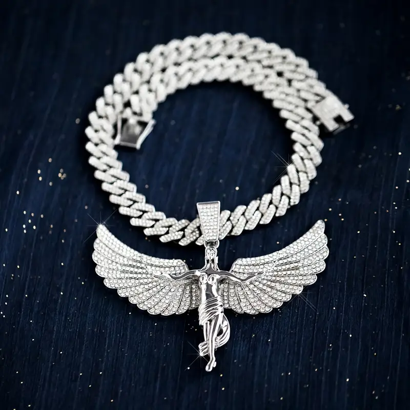 Collana Serpente Gotica Con Cristalli - EVER FAITH Bianco/Argento Per Halloween E Hip Hop - Foto 5