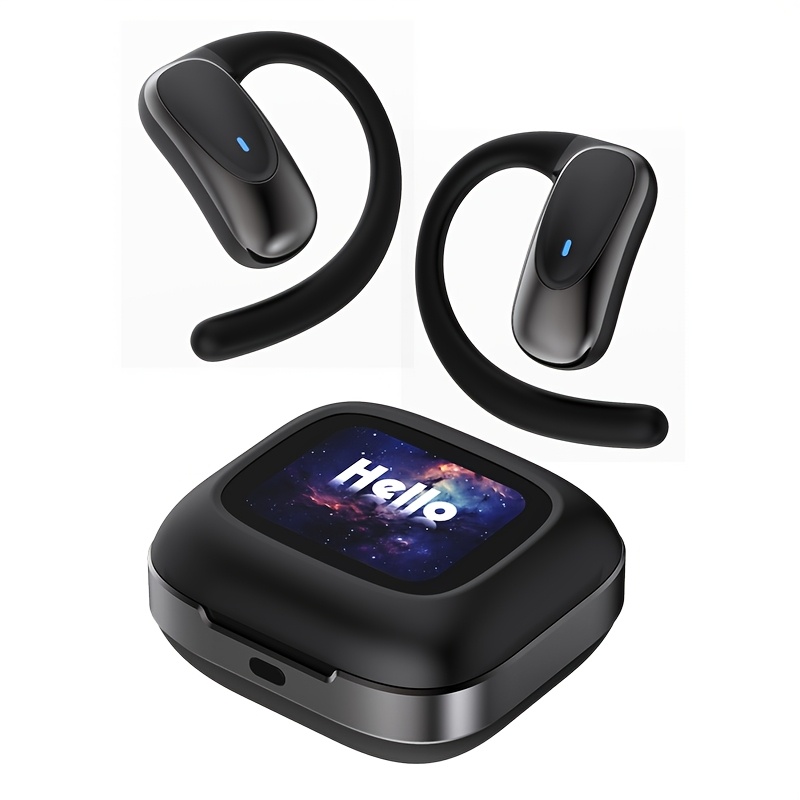 TEMU Wireless Translation Earbuds, Charging Case With Multifunctional Touch Screen Display, High-definition Calling, Hanging Ear Wireless Earphones