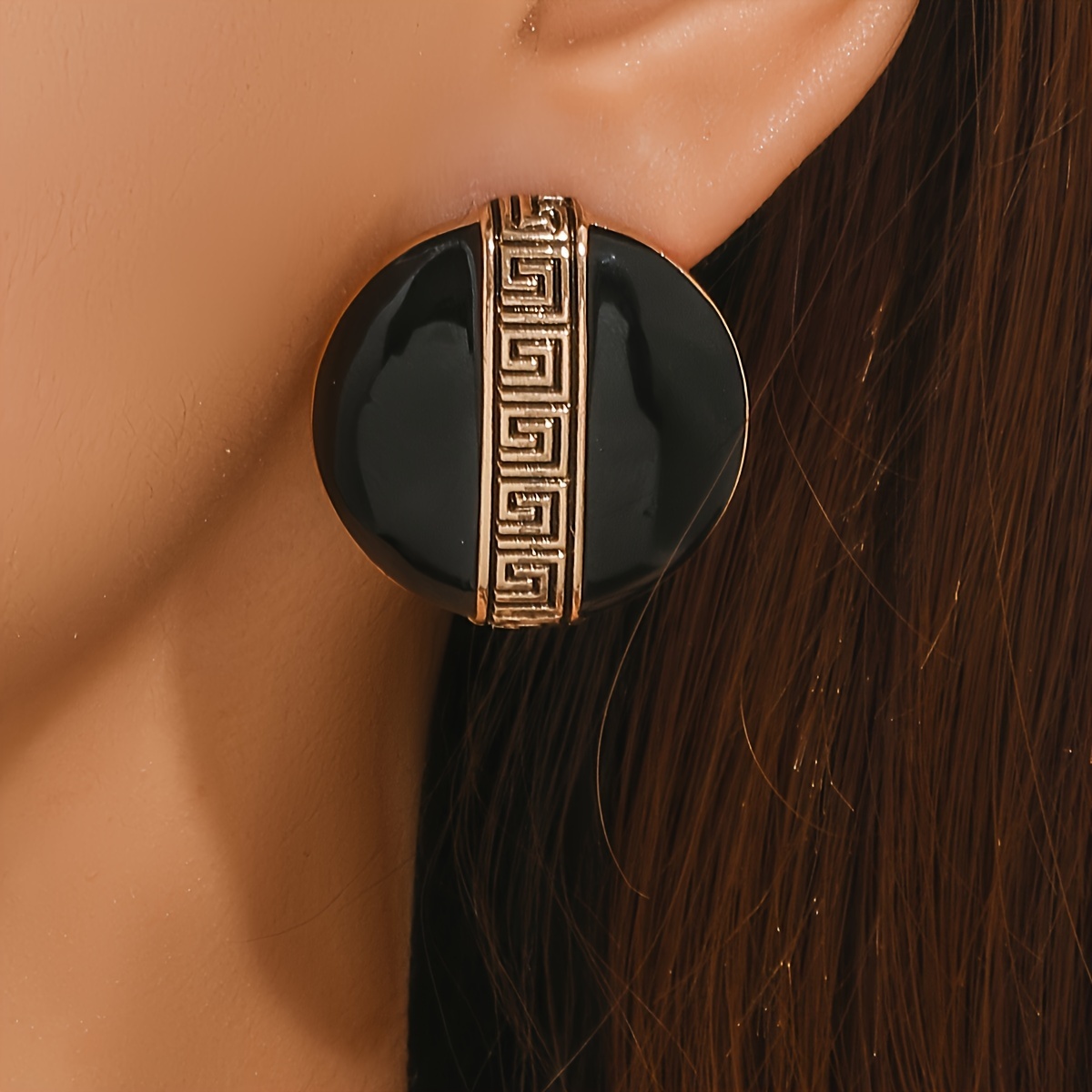 Women's Vintage Geometric Round Earrings