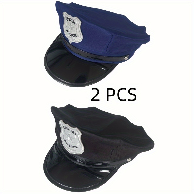 

2 pièces Casquette unisexe de policier, jeu de rôle, , et fêtes , lavable , non élastique, tricotée,