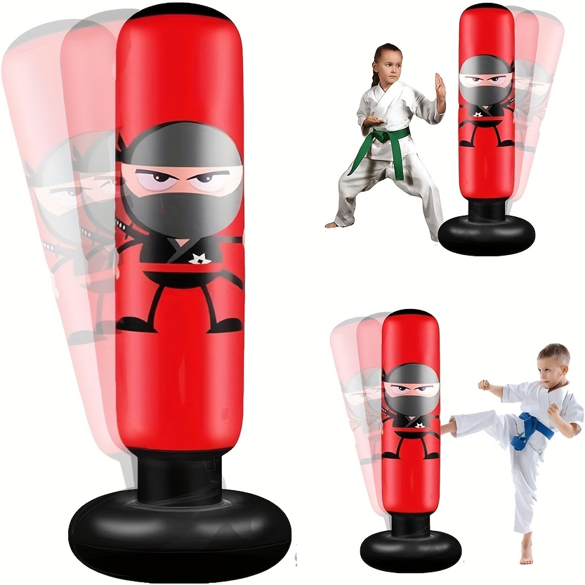Inflatable Punching Bag, 160cm Inflatable Punching Bag Karate Gifts for Boys And Girls, Boxing Bag for Immediate Bounce Back for Practicing Karate, Taekwondo, And to Relieve Pent Up Energy