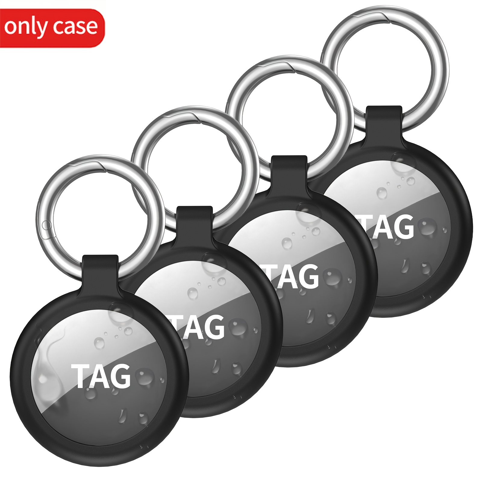 Image of 4pcs Airtag Case With Metal Keychain, Tpu Protective Cover Suitable For Airtag 2nd And 1st Generation [ Design][][], Suitable For Luggage, Backpacks, Keys, Pets, Etc.