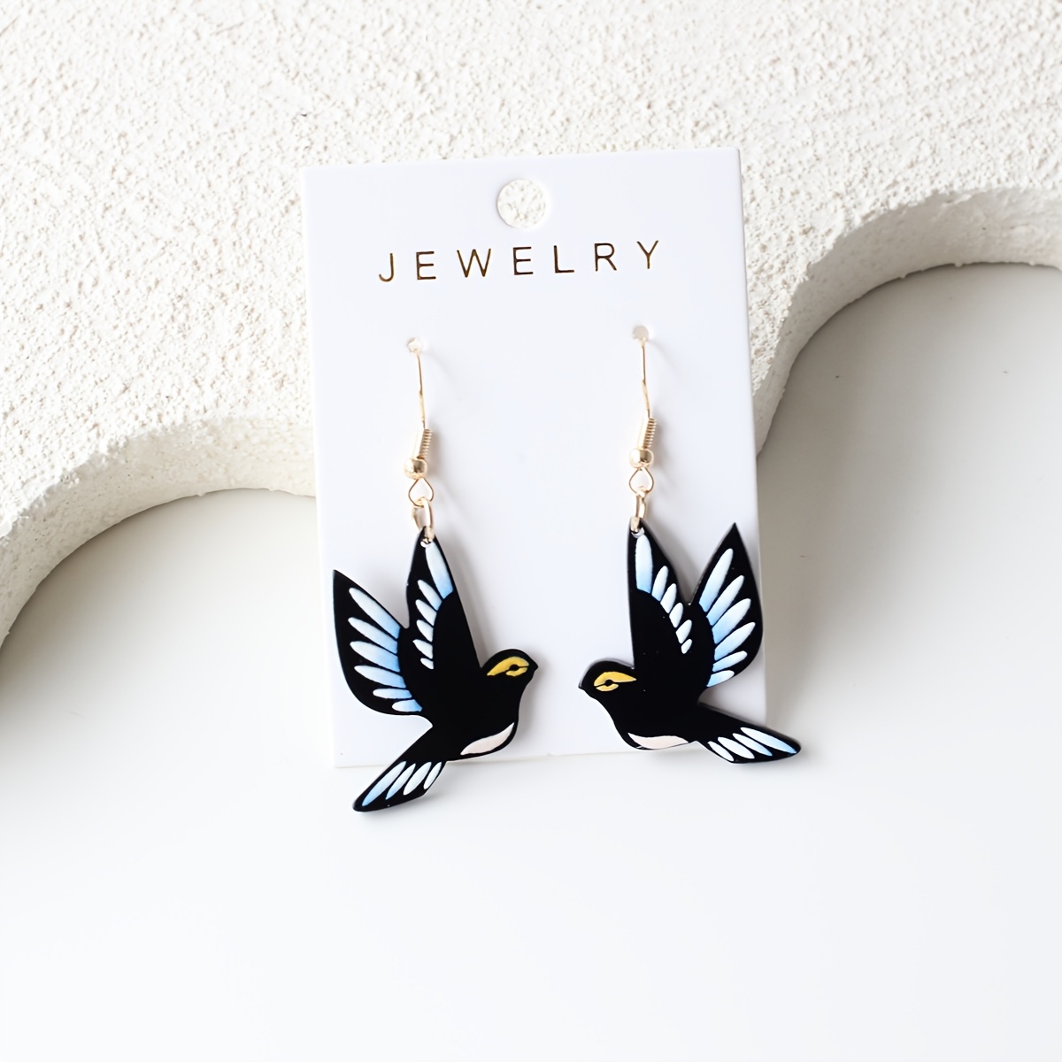 TEMU 1 Pair Of Swallow Acrylic Women' Earrings, Sparkly, Cute, Elegant, Suitable For Everyday Wear, Versatile For Parties, Vacations, Gifts, And